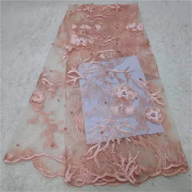 Серая 3D кружевная ткань с бусинами 2019 зеленая Высококачественная сетчатая