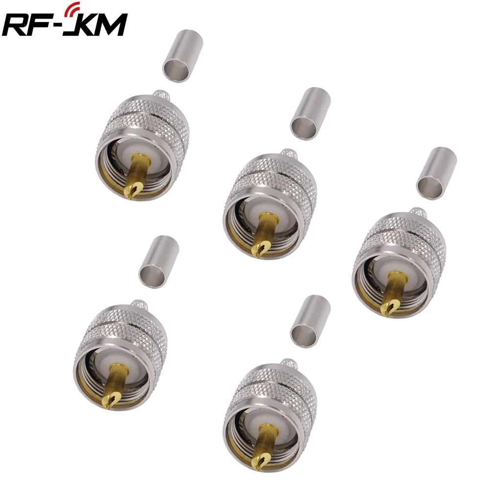 10 шт. UHF PL259 Штекерный обжимной радиочастотный коаксиальный разъем для кабеля RG58