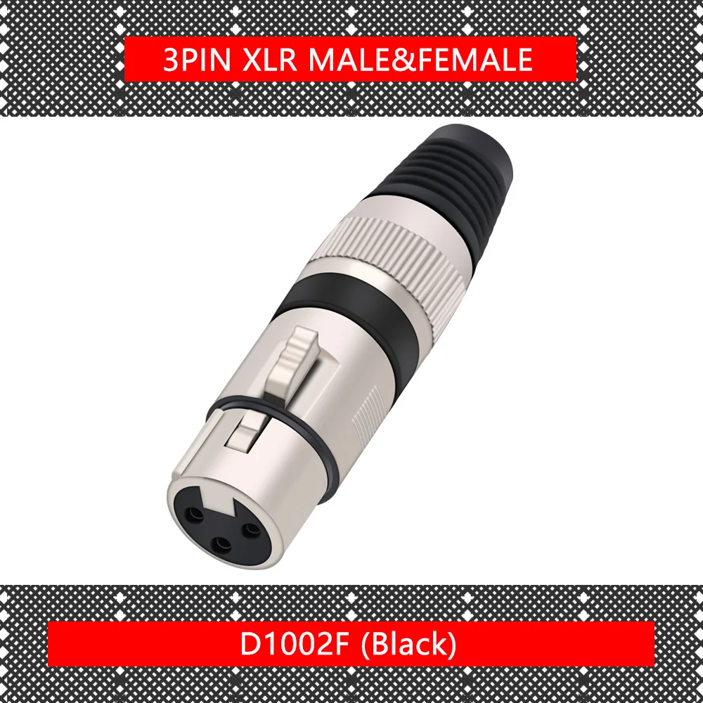 1 шт. 3-контактный разъем XLR штекер/гнездо 3-полюсный для микрофона 7 цветов |