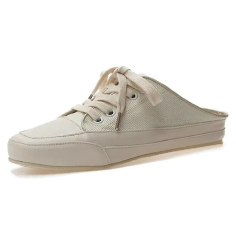 

2019 New Women vulcanized sneakers breathable flat casual white shoes No heel woman spring and autumn canvas shoes D923