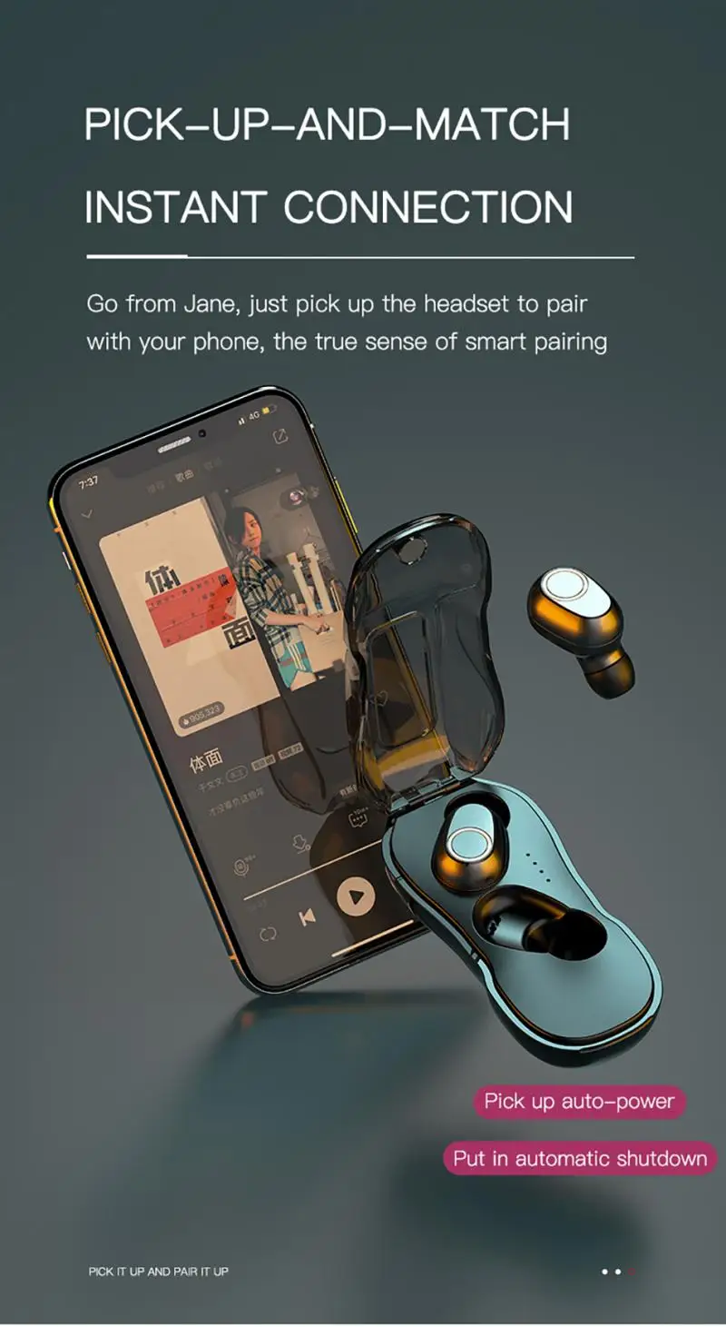 B02 автомобильные TWS Bluetooth V5.0 наушники 3D стерео Спортивные Беспроводные с двойным