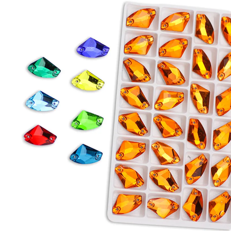 Блестящие стразы из хрустального стекла для пришивания с плоским основанием