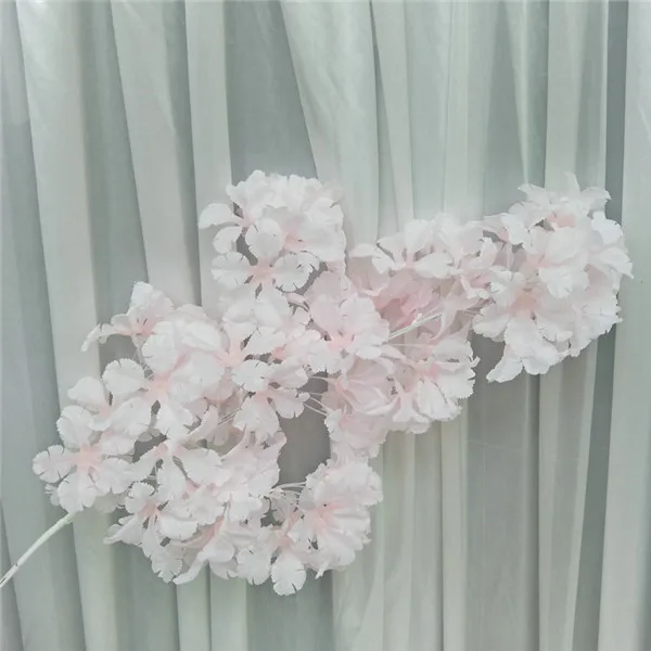 pink-85cm 102 см, шелковая Гортензия, белая ветка, дрейфующий снег, Сакура, искусственные цветы, вишня, цветы для дома, свадьбы, арка, декоративный искусственный цветок - Цвет: pink-85cm