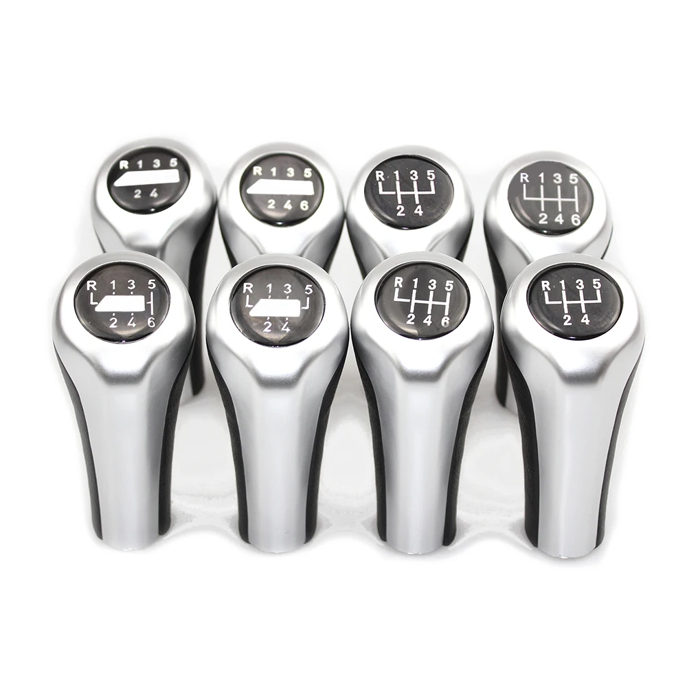 Серебряная ручка переключения передач для BMW 1 3 5 6 Series E30 E32 E34 E36 E38 E39 E46 E53 E60 E61 E63 E81 E82
