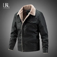 2021 mens motorcycle jacket autumn winter men new faux pu leather jackets casual embroidery biker coat zipper fleece jacket