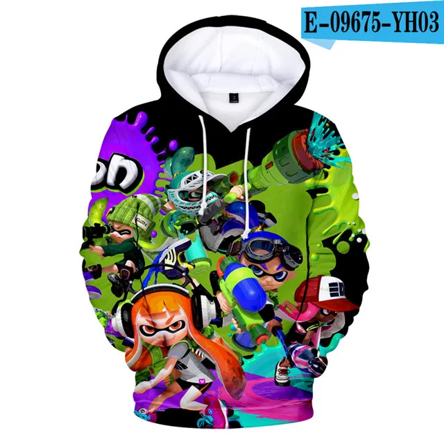 

Fashion 4 To 14 Years Kids Splatoon 3D Hoodies Harajuku Sweatshirt Game Splatoon Hoodie boys girls Kids Pullovers Kawaii Clothes