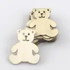 40 шт. декоративные деревянные прочные необработанные креативные чипы в форме медведя, украшение для семьи, друзей, коллег