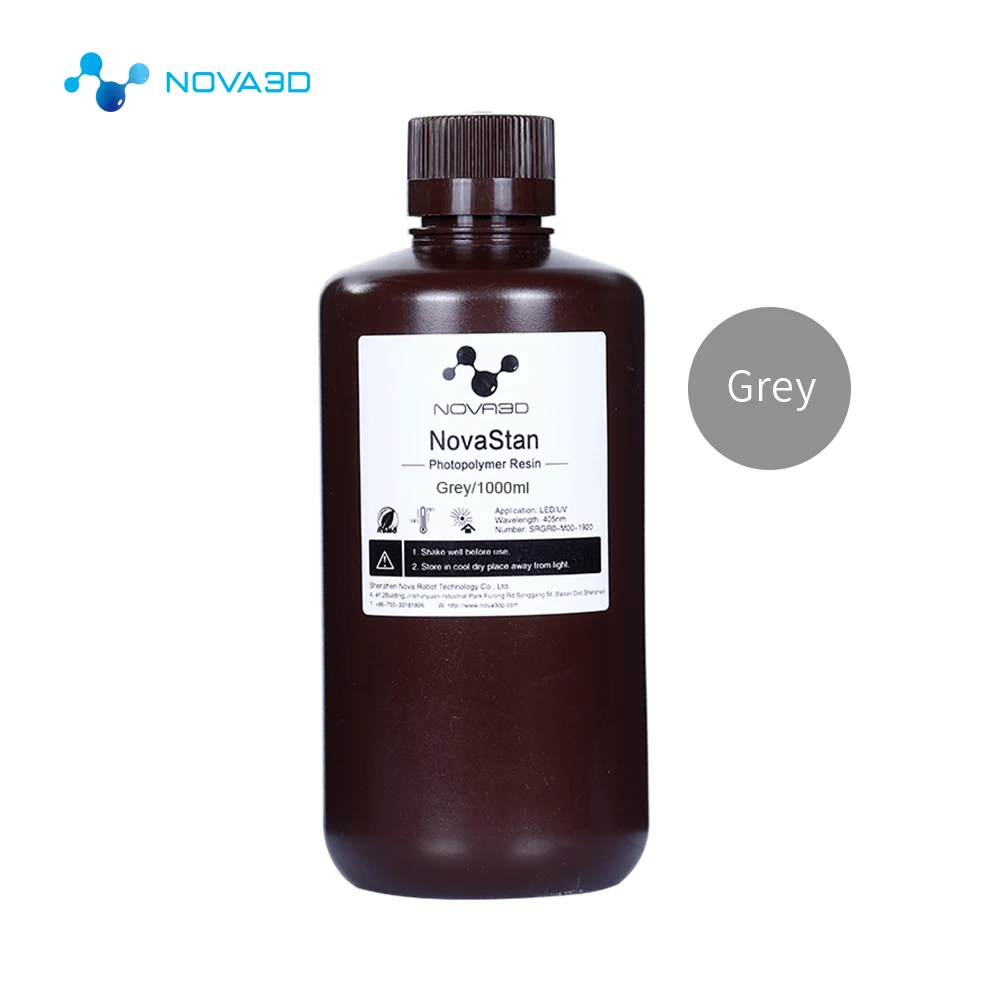1L Grey NOVA3D 405nm фотополимерная смола УФ смола серый цвет 3d принтер печатный материал lcd DLP SLA УФ чувствительный серый цвет жидкий фотополимер - Цвет: 1L Grey