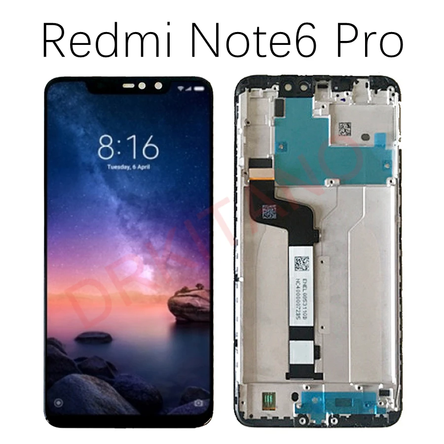 Для Xiaomi Redmi 6 6A Note6 Pro ЖК-дисплей с сенсорным экраном дигитайзер для Xiaomi Redmi Note 6 Pro ЖК-экран с заменой рамки