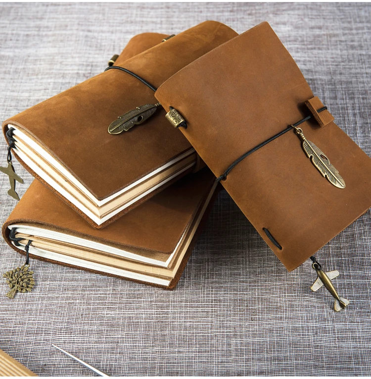 Винтаж A5 натуральная ежедневник в кожаном переплете Тетрадь A6 альбом для