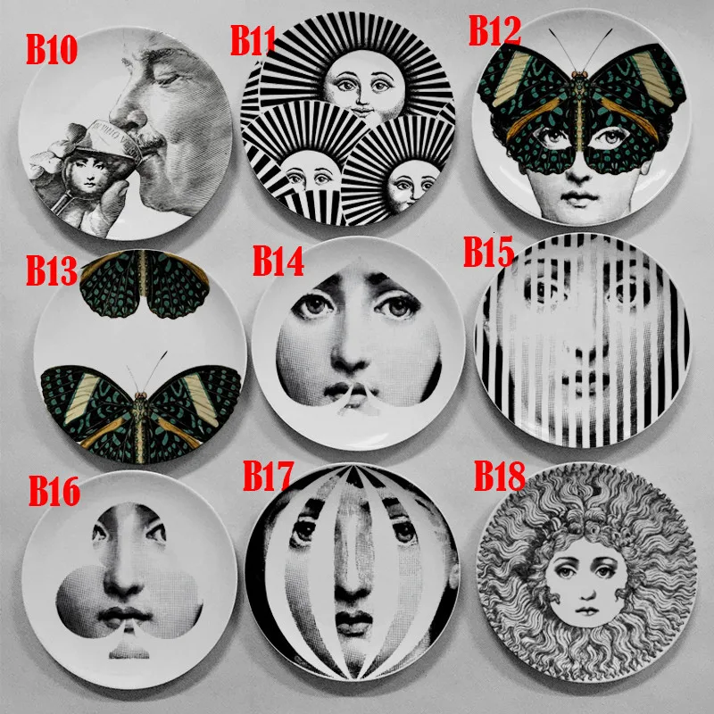Fornasetti тарелка, подвесное блюдо, итальянский дизайн, декоративная подвесная тарелка для дома, европейский стиль, фруктовые тарелки Fornasetti блюдо