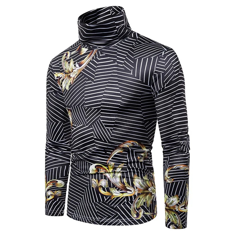 Новинка осени 2019 мужская полосатая футболка большого размера с большим рисунком