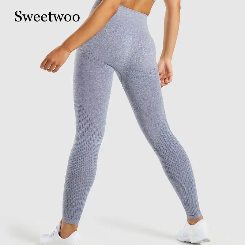 Бесшовные леггинсы с высокой талией спортивные штаны для фитнеса и йоги