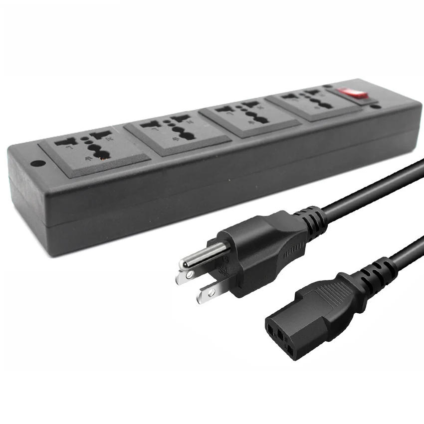 Многофункциональная Универсальная Сетевая розетка 13A 4Jack PDU Strip C14 адаптер штекер