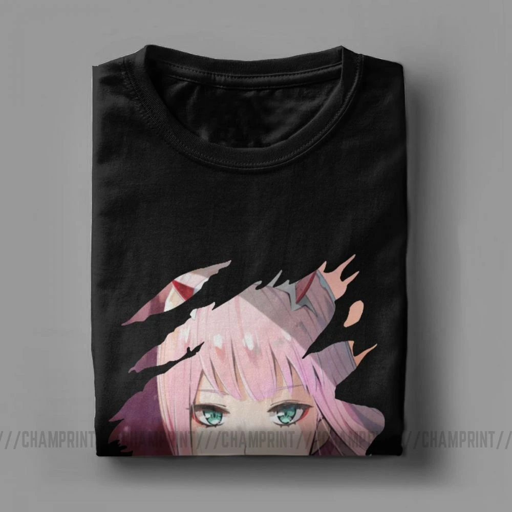 Мужская футболка Darling In The Franxx Zero Two хлопковая Футболка с круглым вырезом и