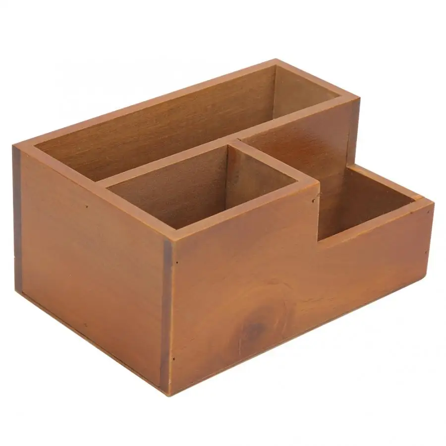 Plant Pot Home Office Desktop Wooden Three Grids Succulent Flower Storage Box Decoration | Дом и сад