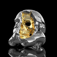 domineering 316l stainless steel mens ring motorcycle party punk skull ring cool biker ring fashion men stainless steel jewelry