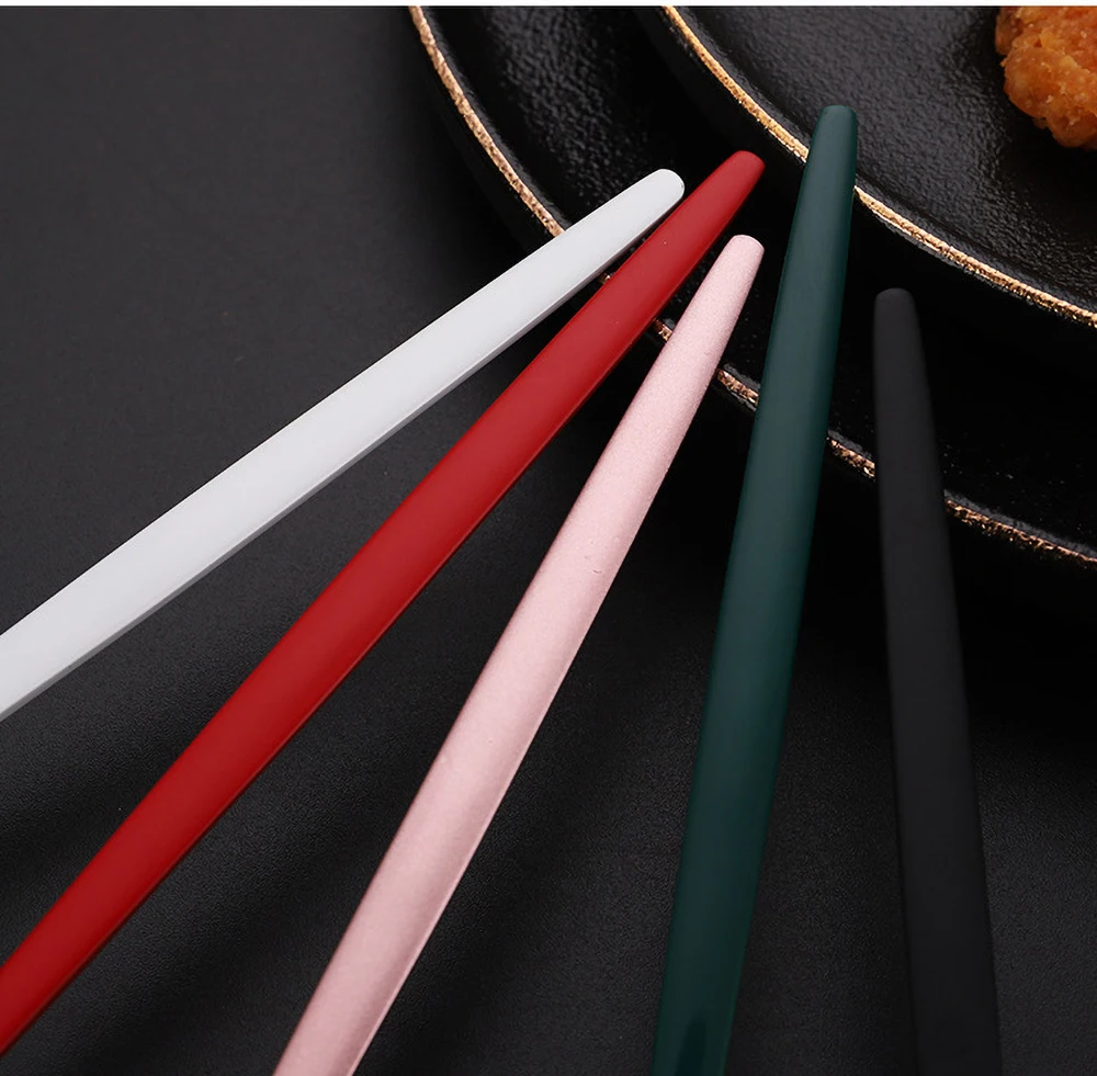 

Stainless Steel Pink Gold Cutlery Dinnerware Set 24Pcs Knives Forks Coffee Spoons Flatware Kitchen Dinner Tableware Set