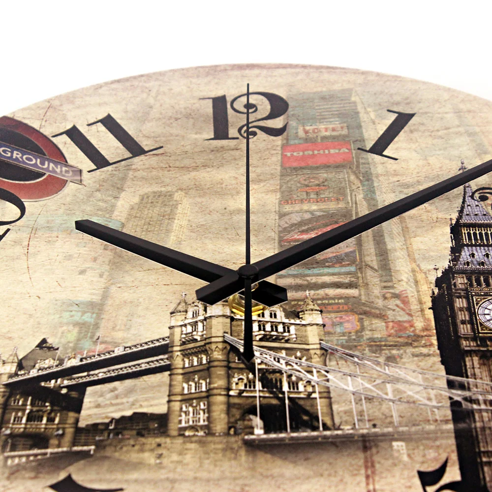 Большие декоративные настенные часы в Европейском стиле Модные Винтажные тихие