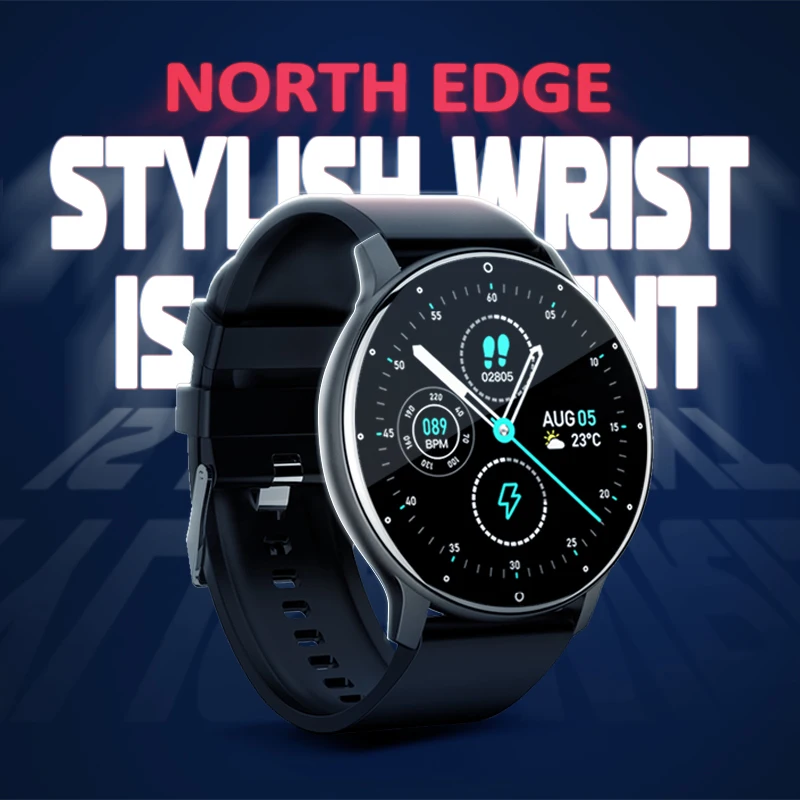 Мужские Смарт часы NORTH EDGE с функцией отслеживания активности пульсометром