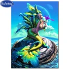 Фэнтезийная сказочная алмазная живопись русалка, полноразмерная 3d вышивка крестиком, 5d алмазная вышивка, иконы, картины стразы, искусство,
