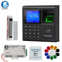rfid door access control system fingerprint attendance time machine power supply with magnetic lock exit button keyfobs for gate