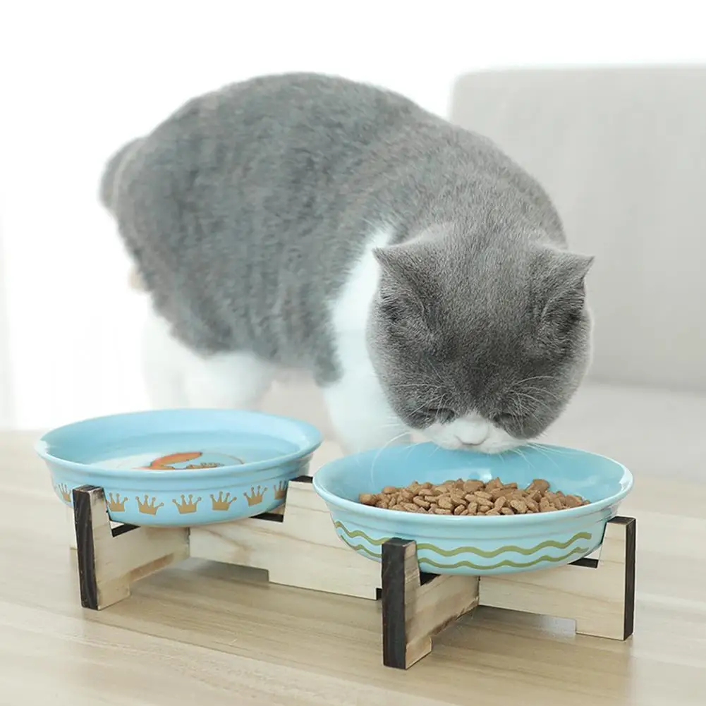 Миска для кошек и с держателем противоскользящая миска кормушка питомцев воды