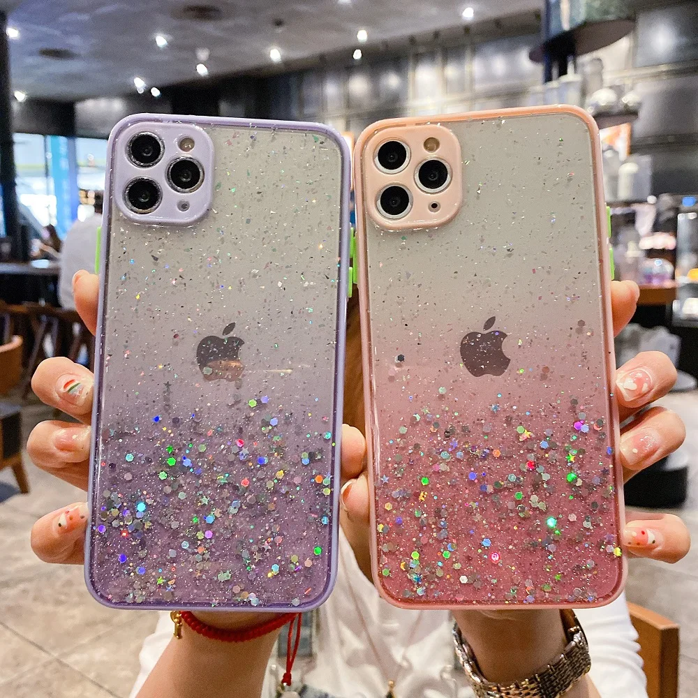 

Glitter Silicone Case for Huawei Honor 8A 9S 9C Mate 30 P40 Pro P30 Lite E Nova 6 7 SE 4E Y6 2019 Y6P Y7P Y5P Lens Clear Cover