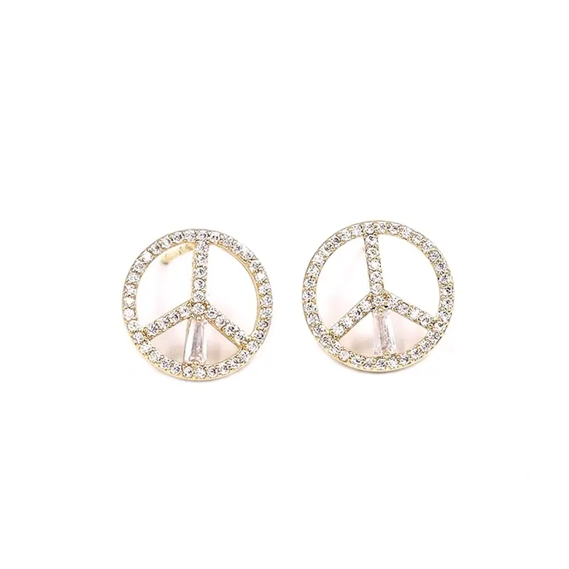 

STBZCXH Fashion Peace Earrings For Women Exquisite S925 Sterling Silver Jewelry Cubic Zirconia Earring Studs SJE370212A