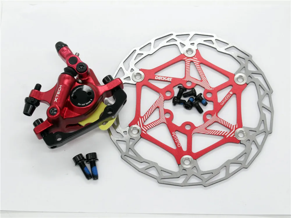 Red Front DECK RED Zoom HB-100 MTB велосипедный тормоз HB100 велосипедные тормоза суппорт w роторы запчасти для велосипеда гидравлический поршень двухсторонний диск Диаметр 160 мм - Цвет: Red Front DECK RED