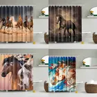 Штора для душа Cowboy Horse с принтом, водонепроницаемый полиэстеровый занавес для ванной, моющаяся декоративная занавеска для ванны s с 12 крючками