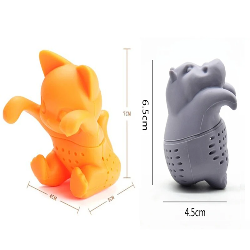 Силиконовый инфузер для чая милая белка бегемот форма кошки чайная кружка фильтр