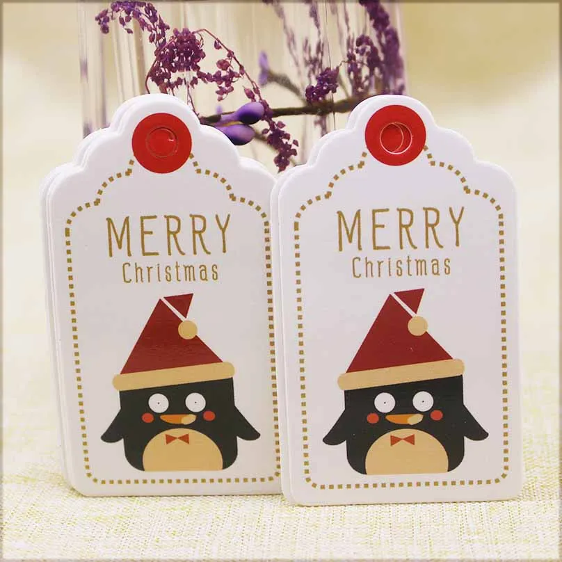 100tag 7*4 см белые Снеговики Подарочные Метки DIY веселая Рождественская бирка для