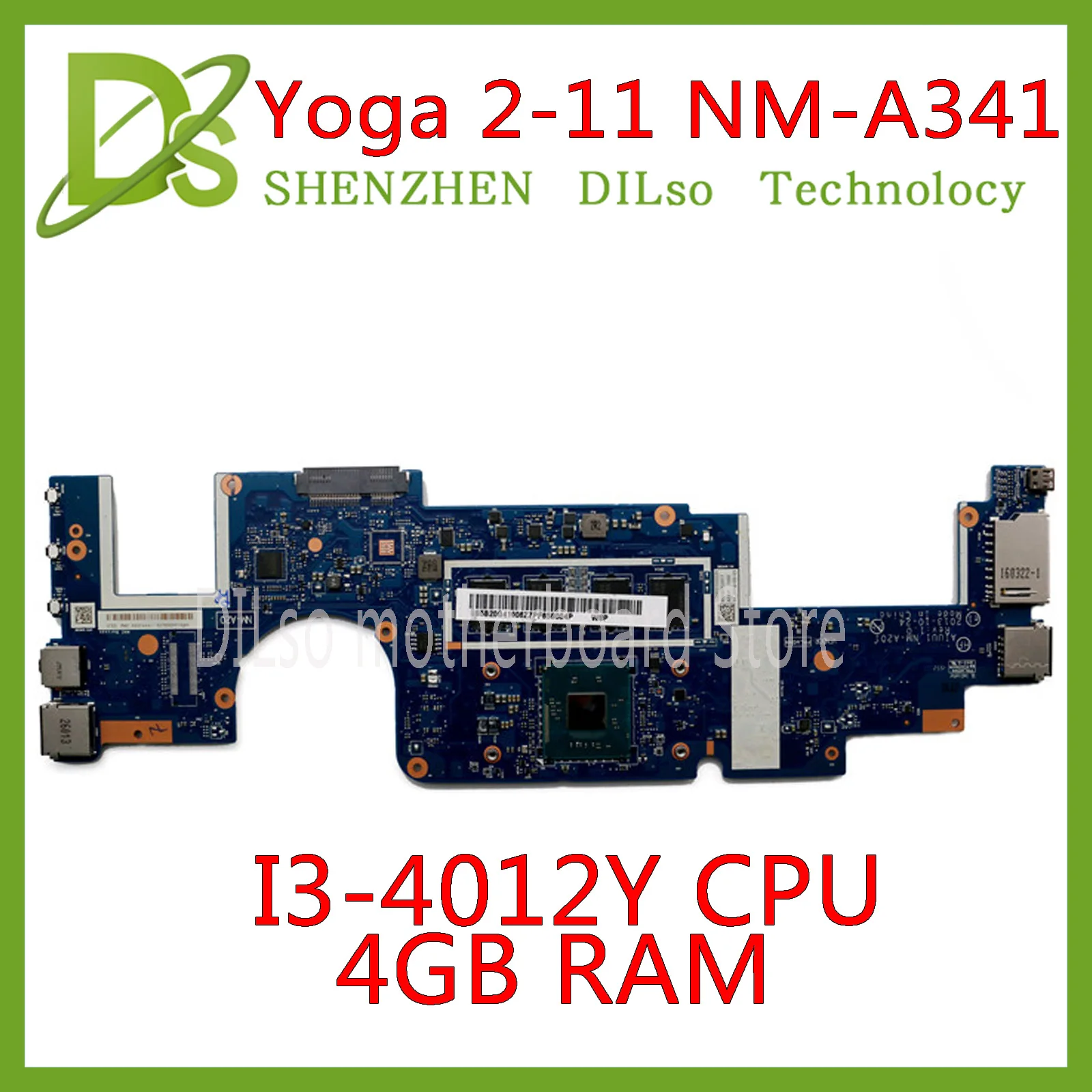 KEFU NM A341 материнская плата для Lenovo yoga2 11 YOGA 2 ноутбука I3 4012Y CPU 4G RAM DDR3 100% тестовая