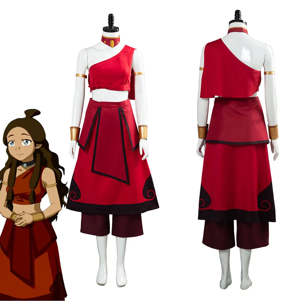 Аватар Последний Airbender Катара косплей костюм женское платье наряды Хэллоуин