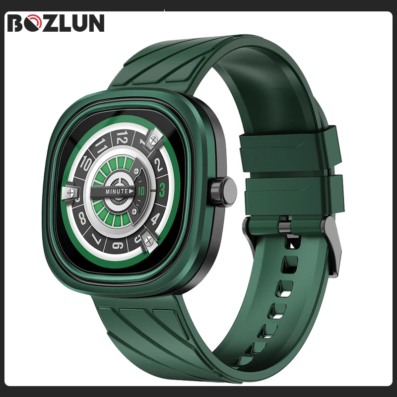 

BOZLUN Fashion Punk Design Clock Watches 1.32"Retina Level Round Screen 300mAh Battery Smartwatch for Samsung Huawei Xiaomi