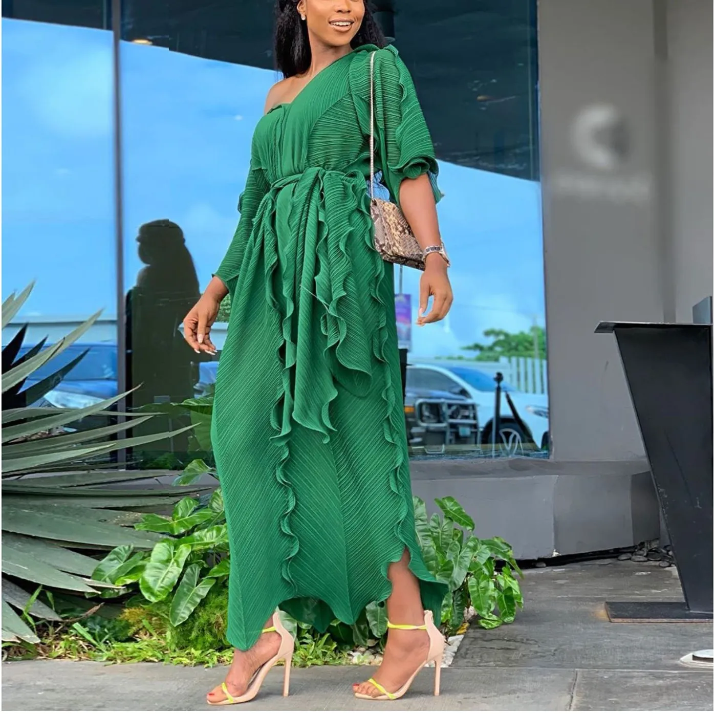 Горячая Распродажа 2019 модное женское платье Элегантное однотонное летнее