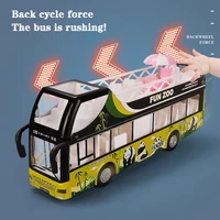 childrens simulation sound and light alloy double decker bus building block toy boy childrens toy car model