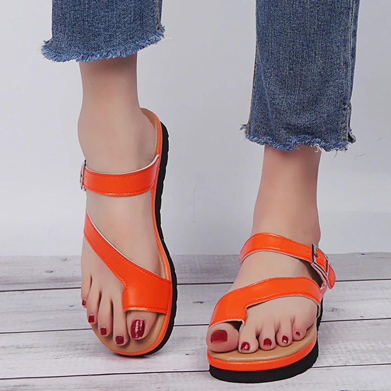 

35-43 Women Flip Flops Leopard Woman Slippers Orange Slides Platform Shoes mules