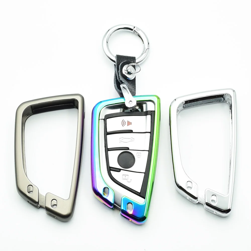 

Zinc Alloy Car Key Case For BMW 1 2 3 5 Series BMW X5 X6 X1 F48 F16 F15 Keychain Carbon Fiber Styling Remote Fob Protector Cover