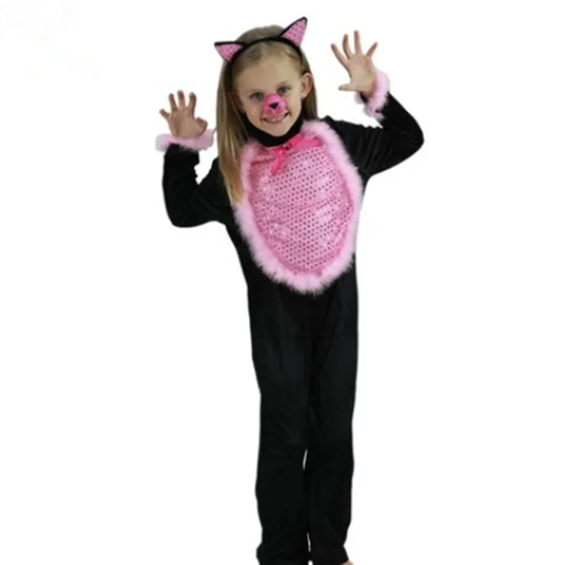 Костюм на Хэллоуин одежда для выступлений Детский костюм с котом костюмы девочек