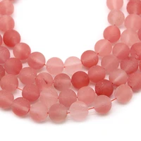 natural dull polished matte watermelon red chalcedony stone round loose spacer beads 4681012mm for bracelet jewelry making