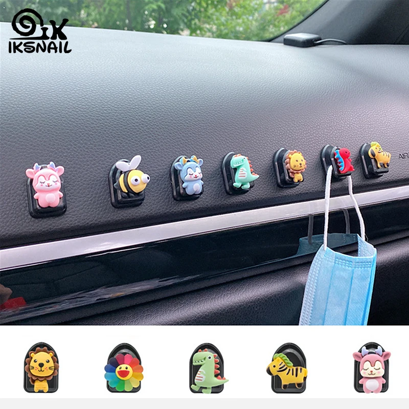 

IKSNAIL Car Clips USB Cable Organizer Storage Car Hook Car Sticker Fastener Seat Back Hook For Cable Headphone Key Wall Hanger