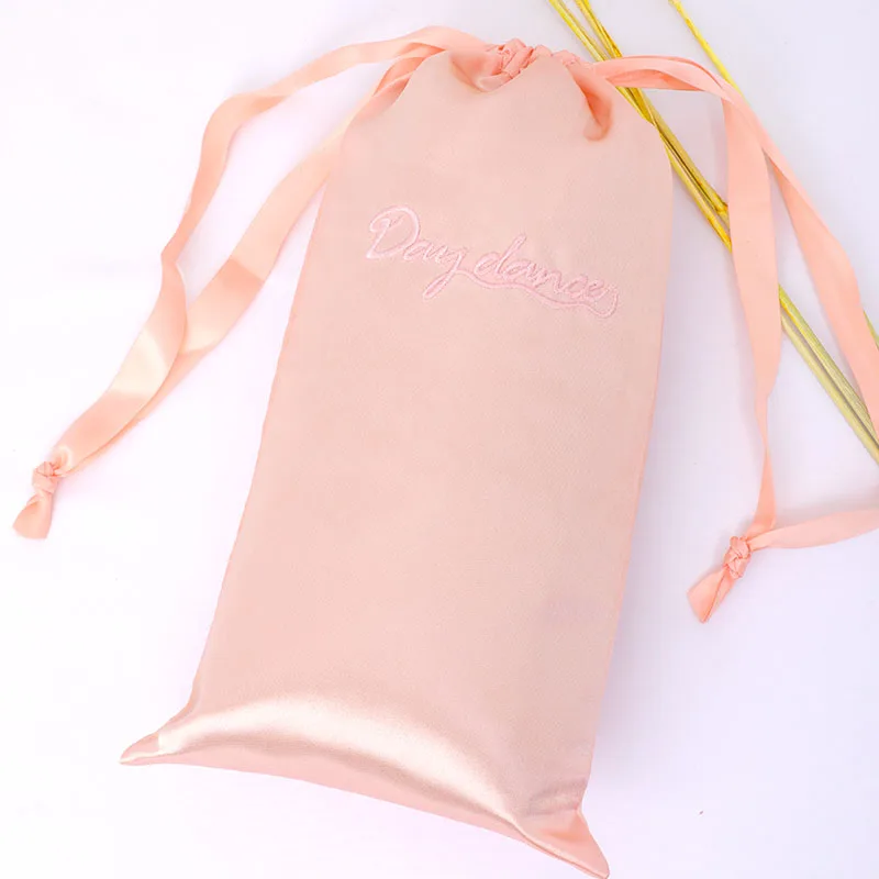Drawstring Ballet Pointe Shoes Bags Satin Dance Slippers Bags Pink Accessory for Girls Women images - 6