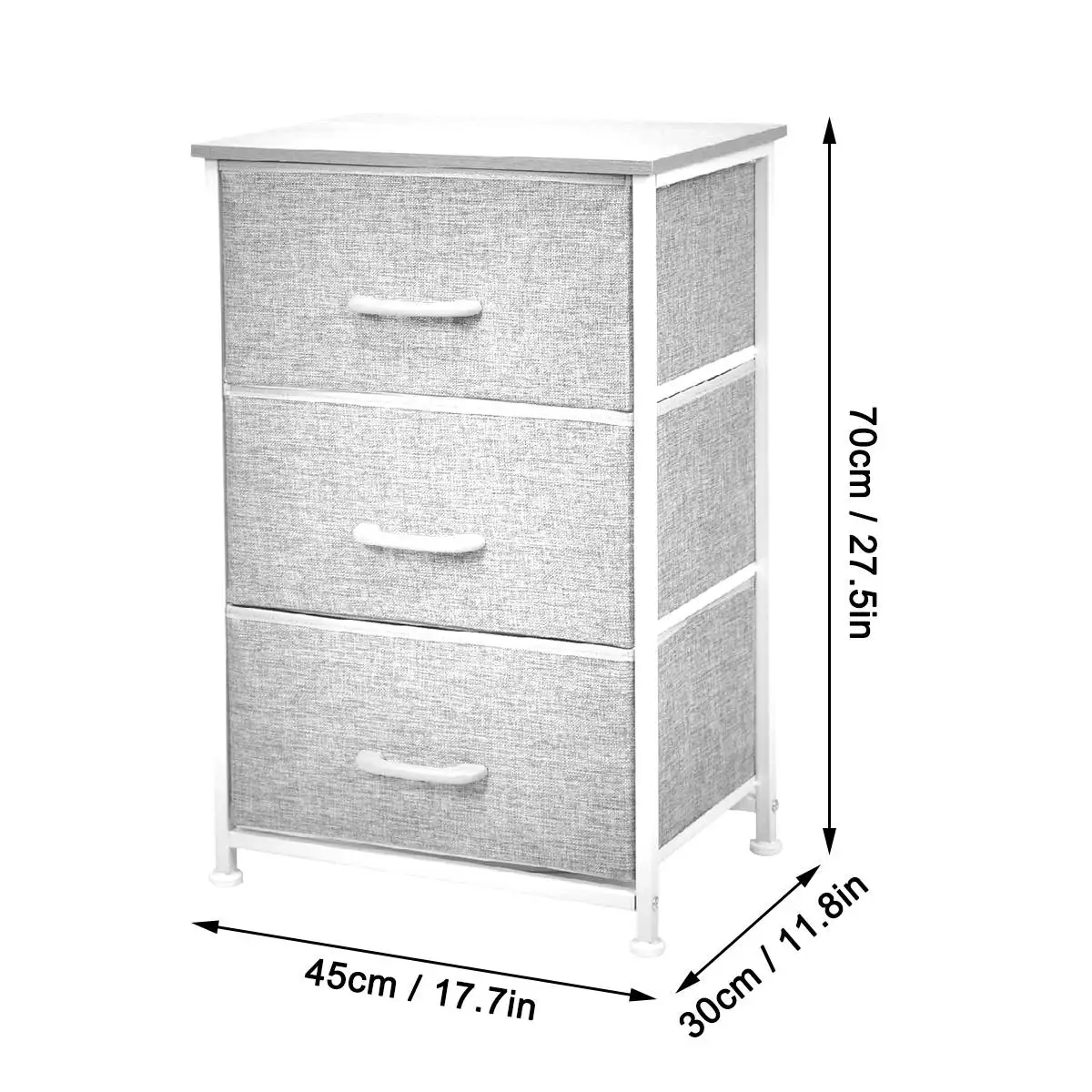 

Fabric Storage Cabinets Dresser Tower Shelf Organizer Bins 3-Drawer Cabinet for Living Room Bedroom Space-saving Waterproof