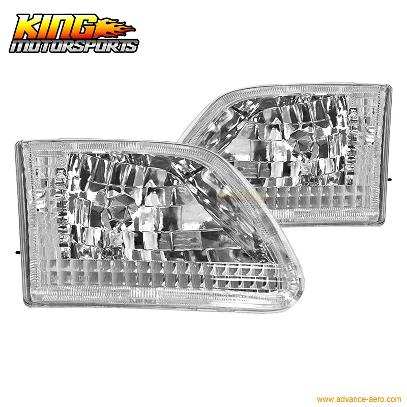 Подходит для 97-99-02 03 Ford F-150 F-250 Expedition евро фары хром чистый США Бесплатная доставка