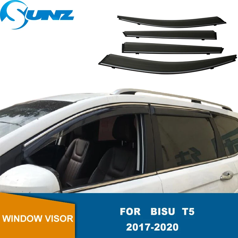 

Window Visor Rainproof Trim For BISU T5 2017 2018 2019 2020 Rain Shield Deflectors Exterior Cover Decoration Accessories SUNZ