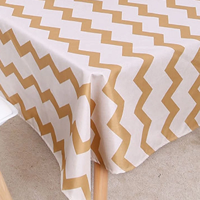 Горячий стол покрывает печать волны прямоугольный столовая для кухни Дом Мода Водонепроницаемая чайная ткань на.