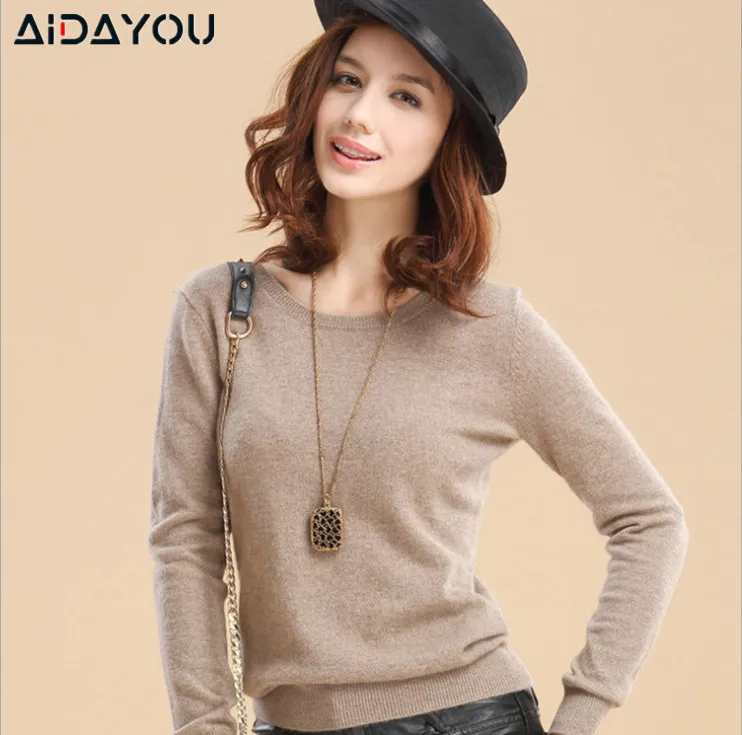 Женские свитера большого размера Осенние вязаные шерстяные теплые пуловеры