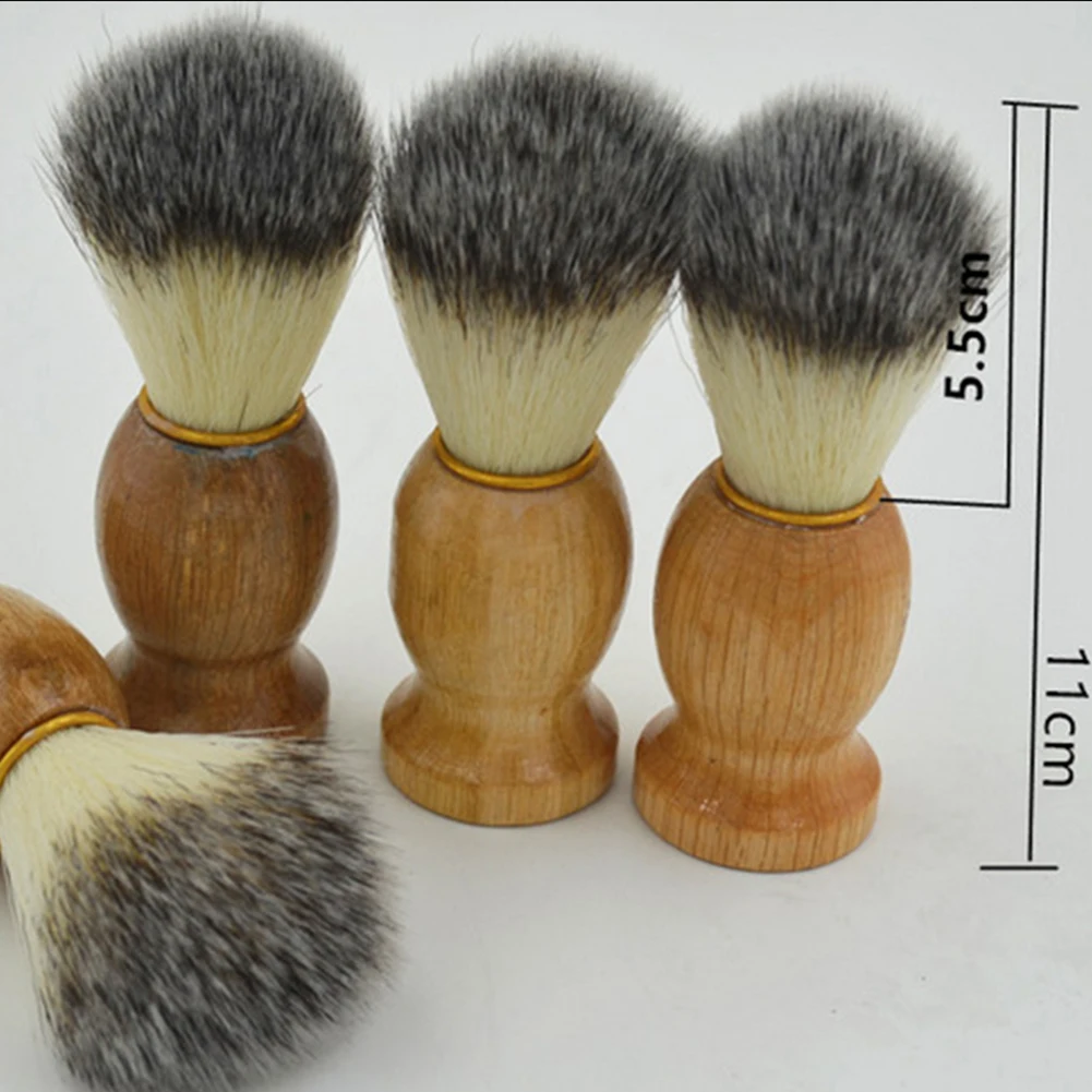 Новинка Мужская портативная мягкая щетка для бритья с деревянной ручкой и